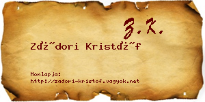 Zádori Kristóf névjegykártya